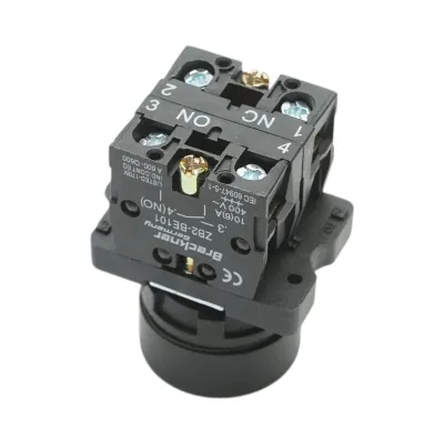 Buton comanda cu revenire negru 1NO+1NC, 400V/10A LAY5 Breckner Germany - imagine 4