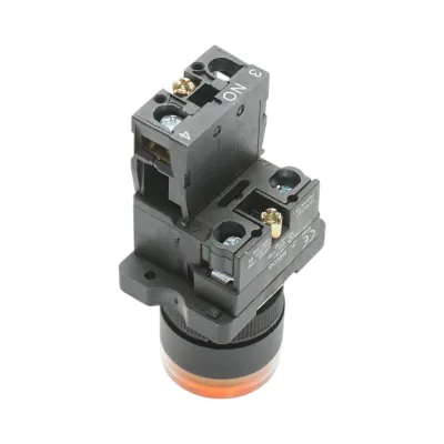 Buton indicator LED galben cu rezistenta integrata 1NO, 24V LAY5 Breckner Germany - imagine 4