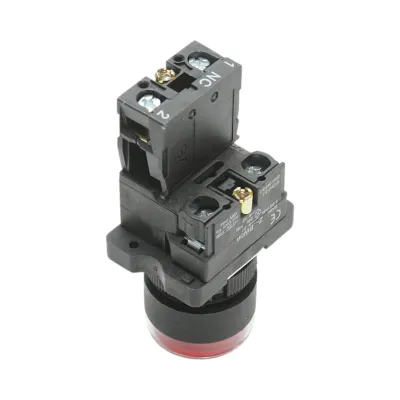 Buton indicator LED rosu cu rezistenta integrata 1NC, 24V LAY5 Breckner Germany - imagine 4