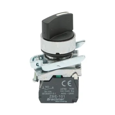 Selector 2 pozitii cu retinere 1NO+1NC, 24V/10A, TB4-BD25 Breckner Germany