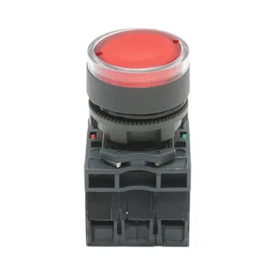 Buton comanda cu revenire si semnalizare LED rosu 1NO+1NC, 24V/10A TB5 Breckner Germany - imagine 2