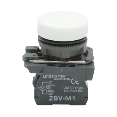 Indicator semnalizare LED alb 1NO+1NC, 220V, 14mA, TB5 Breckner Germany
