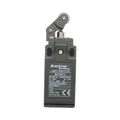 Intrerupator limita cu actuator tip piston, rola orizontala si brat scurt 250V/380V, 10A IP65 Breckner Germany