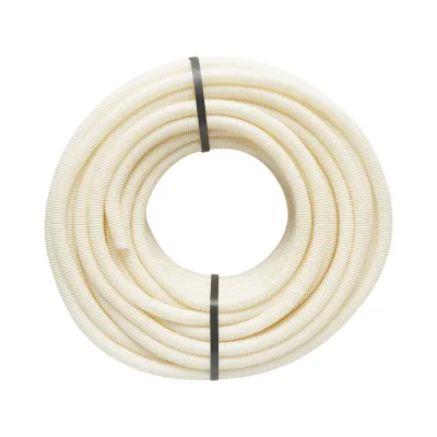 Tub flexibil copex corugat spiral 16mm fara fir din PVC 320N alb 50m/rola - imagine 2