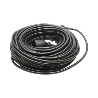 Cablu prelungitor electric 30m, 3x1.5mm H05VV-F, negru cu priza Schuko 16A/250V