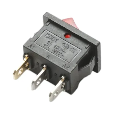 Buton intrerupator LED 250V AC/6A, cu 3 pini ON/OFF universal - imagine 3