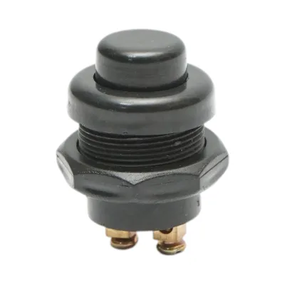 Buton pornire 12V/10A–24V/5A negru cu 2 pini universal
