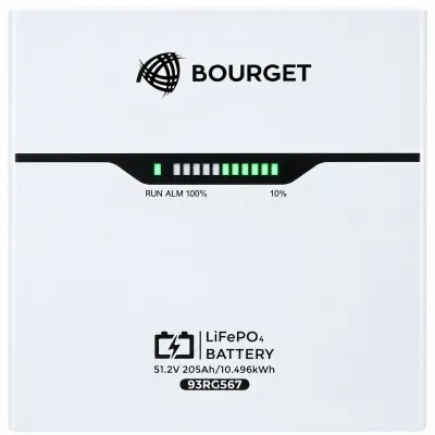 Baterie LiFePO4 10.496kWh, 51.2V, 205Ah cu BMS, Wi-Fi, Bluetooth, deep cycle, display LCD Bourget - imagine 9