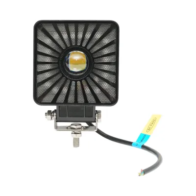 Proiector patrat LED cu DRL 9-36V, 18W alb-rosu-galben, carcasa aluminiu 103x103x40mm IP68 Breckner Germany