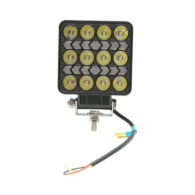 Proiector patrat LED cu DRL 9-36V, 14W alb-galben, carcasa aluminiu 103x103x40mm IP68 Breckner Germany