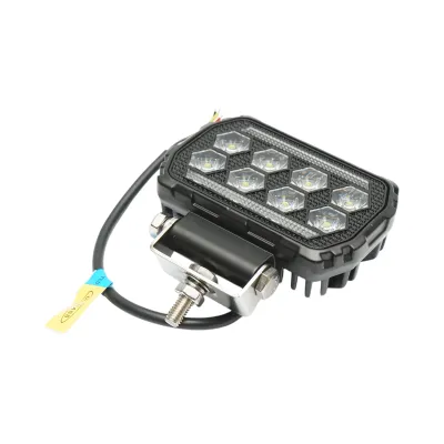 Proiector dreptunghiular LED cu DRL 9-36V, 28W alb-galben, carcasa aluminiu 112x75x45mm IP68 Breckner Germany - imagine 4