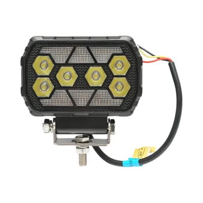 Proiector dreptunghiular LED cu DRL 9-36V, 28W alb-galben, carcasa aluminiu 112x75x45mm IP68 Breckner Germany