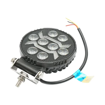 Proiector rotund LED cu DRL 9-36V, 19W alb-galben, carcasa aluminiu 108x108x38mm IP68 Breckner Germany - imagine 4