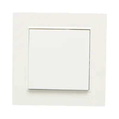 Intrerupator simplu alb incastrat 220V, 10AX, ABS 80x80mm - imagine 2