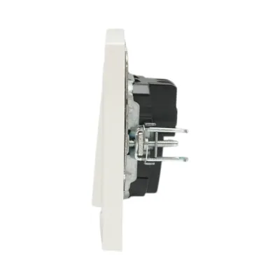 Intrerupator simplu alb incastrat 220V, 10AX, ABS 80x80mm - imagine 5