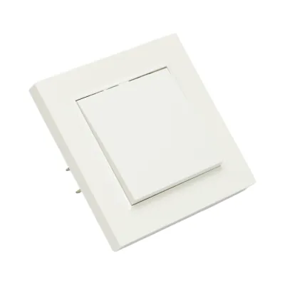 Intrerupator simplu alb incastrat 220V, 10AX, ABS 80x80mm - imagine 4
