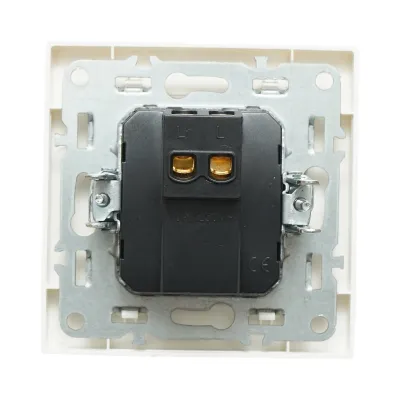 Intrerupator simplu alb incastrat 220V, 10AX, ABS 80x80mm - imagine 3