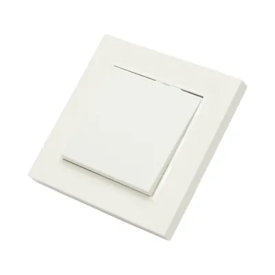 Intrerupator simplu alb incastrat 220V, 10AX, ABS 80x80mm