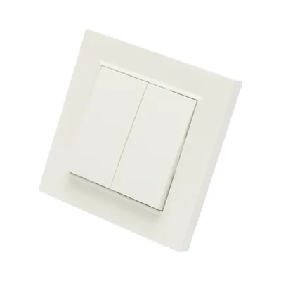 Intrerupator dublu cap scara alb incastrat 220V, 10AX, ABS 80x80mm