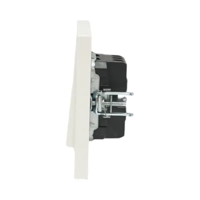 Intrerupator dublu cap scara alb incastrat 220V, 10AX, ABS 80x80mm - imagine 5