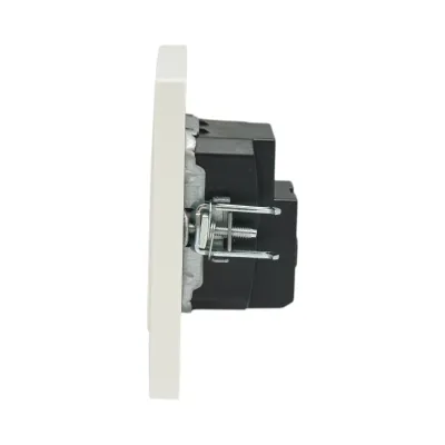 Priza schuko alba incastrata 220V, 16A, ABS 80x80mm - imagine 5