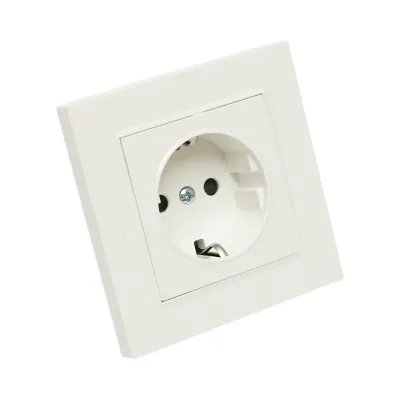 Priza schuko alba incastrata 220V, 16A, ABS 80x80mm - imagine 4