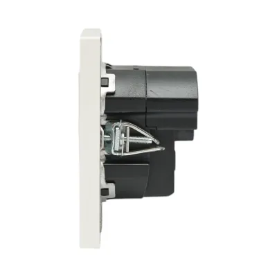 Priza schuko alba incastrata 220V, 16A, 2xUSB A+C 5V 2.1A, ABS 80x80mm - imagine 5