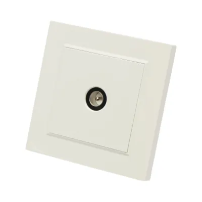 Priza TV de capat alba incastrata ABS 80x80mm