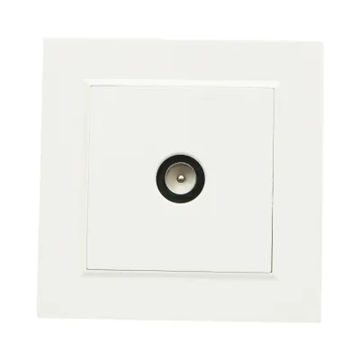 Priza TV de capat alba incastrata ABS 80x80mm - imagine 2