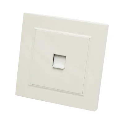 Priza internet RJ45 alba incastrata ABS 80x80mm