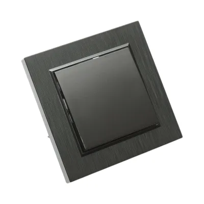 Intrerupator simplu negru incastrat 220V, 10AX, ABS 80x80mm - imagine 4