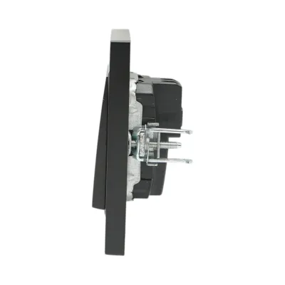 Intrerupator simplu negru incastrat 220V, 10AX, ABS 80x80mm - imagine 5