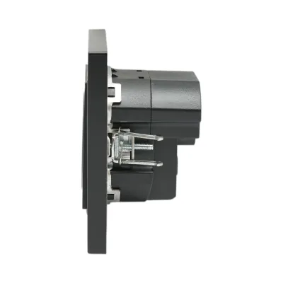 Priza schuko neagra incastrata 220V, 16A, 2xUSB A+C 5V 2.1A, ABS 80x80mm - imagine 5