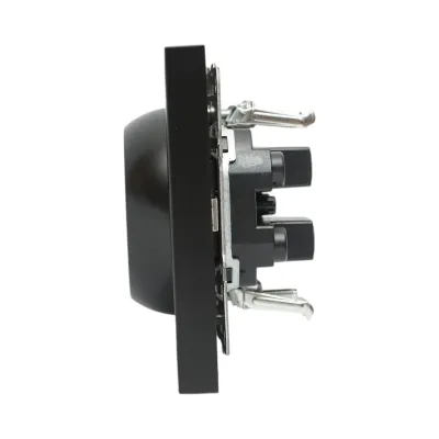 Priza schuko dubla neagra incastrata 220V, 16A, ABS 83x150mm - imagine 5