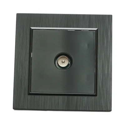 Priza TV de capat neagra incastrata ABS 80x80mm - imagine 2