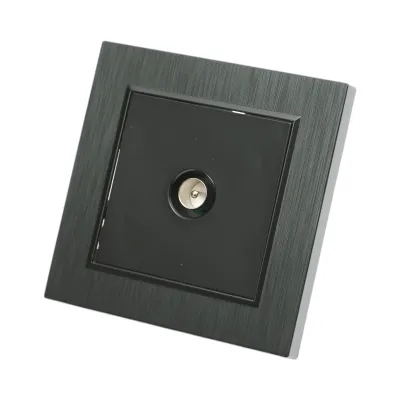 Priza TV de capat neagra incastrata ABS 80x80mm