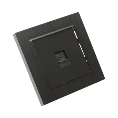 Priza internet RJ45 neagra incastrata ABS 80x80mm - imagine 4