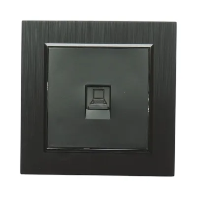 Priza internet RJ45 neagra incastrata ABS 80x80mm - imagine 2