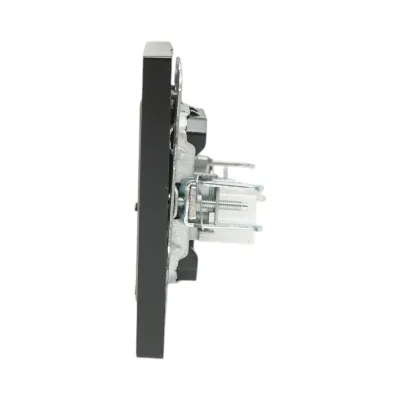 Priza internet RJ45 neagra incastrata ABS 80x80mm - imagine 5