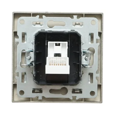 Priza internet RJ45 neagra incastrata ABS 80x80mm - imagine 3