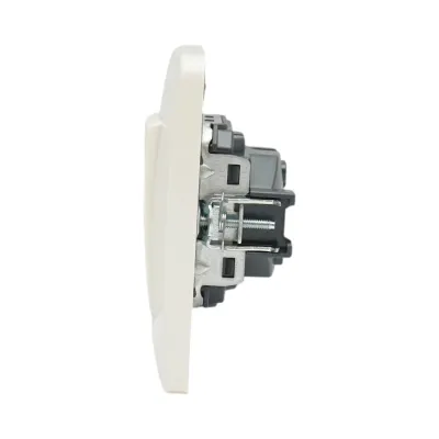 Intrerupator simplu alb incastrat 220V, 10AX, PC 80x80mm - imagine 5