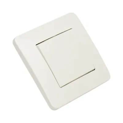 Intrerupator simplu alb incastrat 220V, 10AX, PC 80x80mm - imagine 4