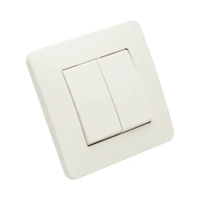 Intrerupator dublu cap scara alb incastrat 220V, 10AX, PC 80x80mm - imagine 4