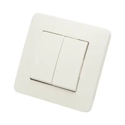 Intrerupator dublu cap scara alb incastrat 220V, 10AX, PC 80x80mm