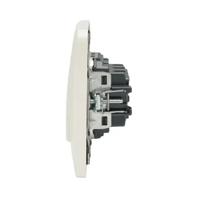 Intrerupator triplu alb incastrat 220V, 10AX, PC 80x80mm - imagine 5