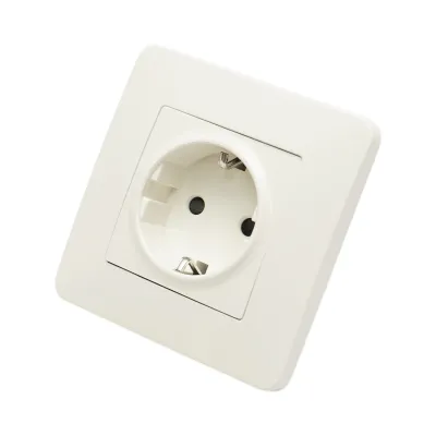 Priza schuko alba incastrata 220V, 16A, PC 80x80mm
