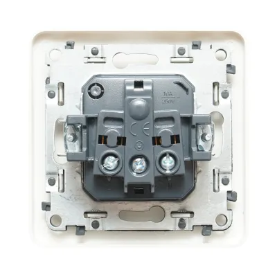 Priza schuko alba incastrata 220V, 16A, PC 80x80mm - imagine 4