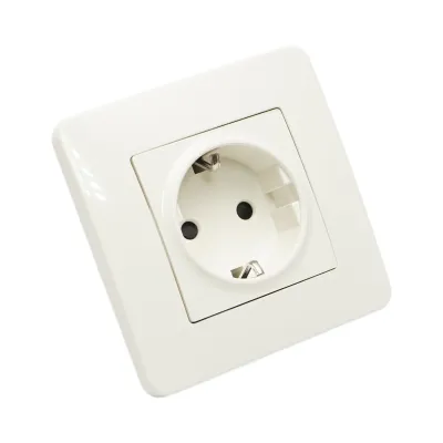 Priza schuko alba incastrata 220V, 16A, PC 80x80mm - imagine 3