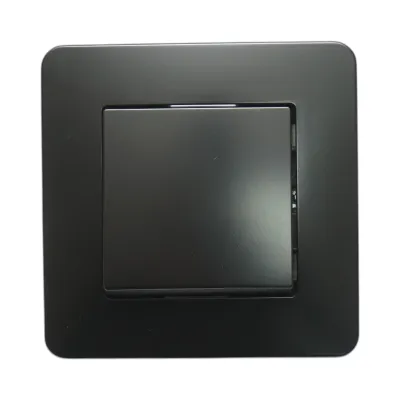 Intrerupator simplu negru incastrat 220V, 10AX, PC 80x80mm - imagine 2