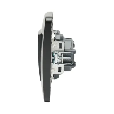 Intrerupator simplu negru incastrat 220V, 10AX, PC 80x80mm - imagine 5